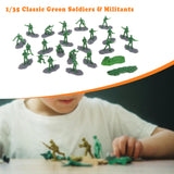 Maxbell 18Pcs Soldier Models 1/35 Birthday Gifts Miniature Figurines for Games Hobby Green