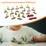 Maxbell 18Pcs Soldier Models 1/35 Birthday Gifts Miniature Figurines for Games Hobby Yellow