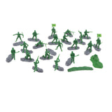 Maxbell 20 Pieces 1/35 Scale Soldier Models Kit Art for Dollhouse Decoration Sandbox Green