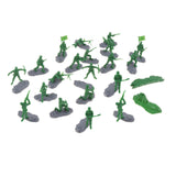 Maxbell 20 Pieces 1/35 Scale Soldier Models Kit Art for Dollhouse Decoration Sandbox Green