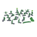 Maxbell 20 Pieces 1/35 Scale Soldier Models Kit Art for Dollhouse Decoration Sandbox Green