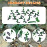 Maxbell 20 Pieces 1/35 Scale Soldier Models Kit Art for Dollhouse Decoration Sandbox Green