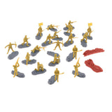 Maxbell 20 Pieces 1/35 Scale Soldier Models Kit Art for Dollhouse Decoration Sandbox Yellow