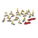 Maxbell 20 Pieces 1/35 Scale Soldier Models Kit Art for Dollhouse Decoration Sandbox Yellow