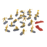 Maxbell 20 Pieces 1/35 Scale Soldier Models Kit Art for Dollhouse Decoration Sandbox Yellow