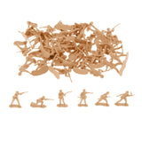 Maxbell 50x 1:35 Scale Soldier Models for Dollhouse Decor Miniature Scene Sand Table Light Yellow