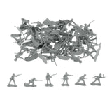 Maxbell 50x 1:35 Scale Soldier Models for Dollhouse Decor Miniature Scene Sand Table Gray