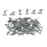 Maxbell 50x 1:35 Scale Soldier Models for Dollhouse Decor Miniature Scene Sand Table Gray