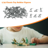 Maxbell 50x 1:35 Scale Soldier Models for Dollhouse Decor Miniature Scene Sand Table Gray
