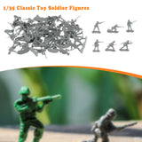 Maxbell 50x 1:35 Scale Soldier Models for Dollhouse Decor Miniature Scene Sand Table Gray