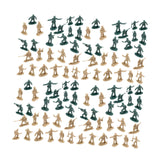 Maxbell 100 Pieces 1:72 Scale Soldier Models Art for Sand Table Dollhouse Decoration