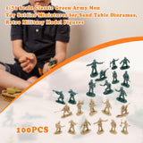 Maxbell 100 Pieces 1:72 Scale Soldier Models Art for Sand Table Dollhouse Decoration