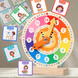 Maxbell Wooden Teaching Clock Educational for 3 4 5 Year Old Children Boys and Girls
