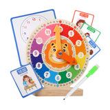 Maxbell Wooden Teaching Clock Educational for 3 4 5 Year Old Children Boys and Girls