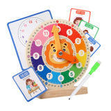 Maxbell Wooden Teaching Clock Educational for 3 4 5 Year Old Children Boys and Girls