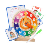 Maxbell Wooden Teaching Clock Educational for 3 4 5 Year Old Children Boys and Girls