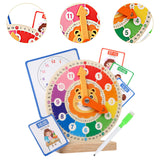 Maxbell Wooden Teaching Clock Educational for 3 4 5 Year Old Children Boys and Girls