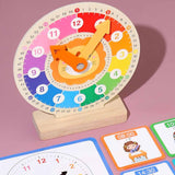 Maxbell Wooden Teaching Clock Educational for 3 4 5 Year Old Children Boys and Girls