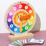 Maxbell Wooden Teaching Clock Educational for 3 4 5 Year Old Children Boys and Girls