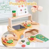 Maxbell Wooden Pizza Toy Pretend Play Toys for Gatherings Parent Child Games Festive
