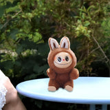 Maxbell Plush Doll Keychain Stuffed Doll Doll Pendant for Handbag Bag Decor dark coffee