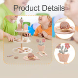 Maxbell Wooden Tea Party Set Wooden Toys Kitchen Playset Pretend Play Girls Children