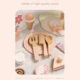 Maxbell Wooden Tea Party Set Wooden Toys Kitchen Playset Pretend Play Girls Children