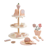 Maxbell Wooden Tea Party Set Wooden Toys Kitchen Playset Pretend Play Girls Children