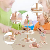 Maxbell Wooden Tea Party Set Wooden Toys Kitchen Playset Pretend Play Girls Children