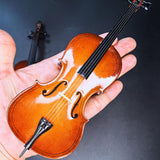 Maxbell Miniature Cello with Stand Wooden Housewarming Gift for Music Room Home Desk 18cm