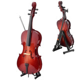 Maxbell Miniature Cello with Stand Wooden Housewarming Gift for Music Room Home Desk 18cm