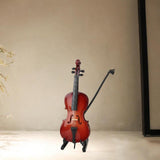 Maxbell Miniature Cello with Stand Wooden Housewarming Gift for Music Room Home Desk 20cm