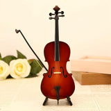 Maxbell Miniature Cello with Stand Wooden Housewarming Gift for Music Room Home Desk 20cm