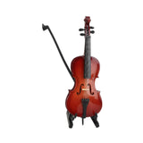 Maxbell Miniature Cello with Stand Wooden Housewarming Gift for Music Room Home Desk 20cm