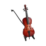 Maxbell Miniature Cello with Stand Wooden Housewarming Gift for Music Room Home Desk 20cm