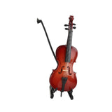 Maxbell Miniature Cello with Stand Wooden Housewarming Gift for Music Room Home Desk 20cm