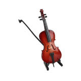Maxbell Miniature Cello with Stand Wooden Housewarming Gift for Music Room Home Desk 20cm