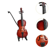 Maxbell Miniature Cello with Stand Wooden Housewarming Gift for Music Room Home Desk 20cm