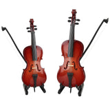 Maxbell Miniature Cello with Stand Wooden Housewarming Gift for Music Room Home Desk 20cm