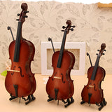 Maxbell Miniature Cello with Stand Wooden Housewarming Gift for Music Room Home Desk 20cm