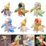 Maxbell Parrot Hand Puppet 20cm Stuffed Animal for Telling Story Preschool Role Play Yellow and Gray