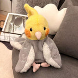 Maxbell Parrot Hand Puppet 20cm Stuffed Animal for Telling Story Preschool Role Play Yellow and Gray