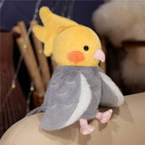 Maxbell Parrot Hand Puppet 20cm Stuffed Animal for Telling Story Preschool Role Play Yellow and Gray