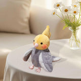 Maxbell Parrot Hand Puppet 20cm Stuffed Animal for Telling Story Preschool Role Play Yellow and Gray