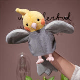 Maxbell Parrot Hand Puppet 20cm Stuffed Animal for Telling Story Preschool Role Play Yellow and Gray