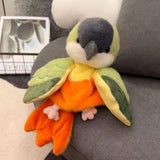 Maxbell Parrot Hand Puppet 20cm Stuffed Animal for Telling Story Preschool Role Play Green and Orange