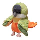 Maxbell Parrot Hand Puppet 20cm Stuffed Animal for Telling Story Preschool Role Play Green and Orange