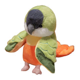 Maxbell Parrot Hand Puppet 20cm Stuffed Animal for Telling Story Preschool Role Play Green and Orange