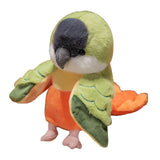 Maxbell Parrot Hand Puppet 20cm Stuffed Animal for Telling Story Preschool Role Play Green and Orange