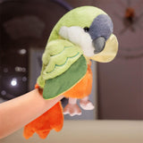 Maxbell Parrot Hand Puppet 20cm Stuffed Animal for Telling Story Preschool Role Play Green and Orange